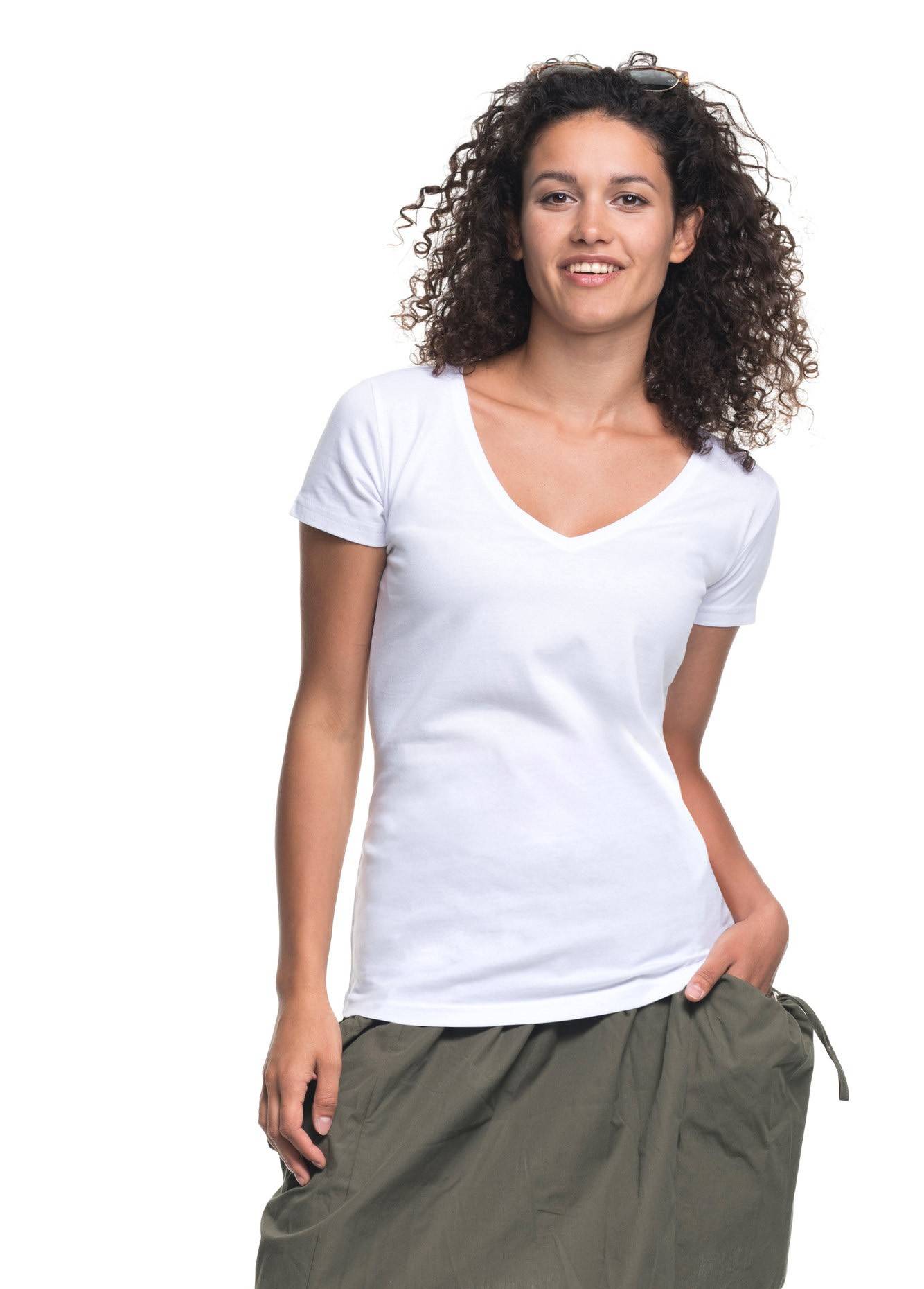 Koszulka LADIES' V-NECK - L