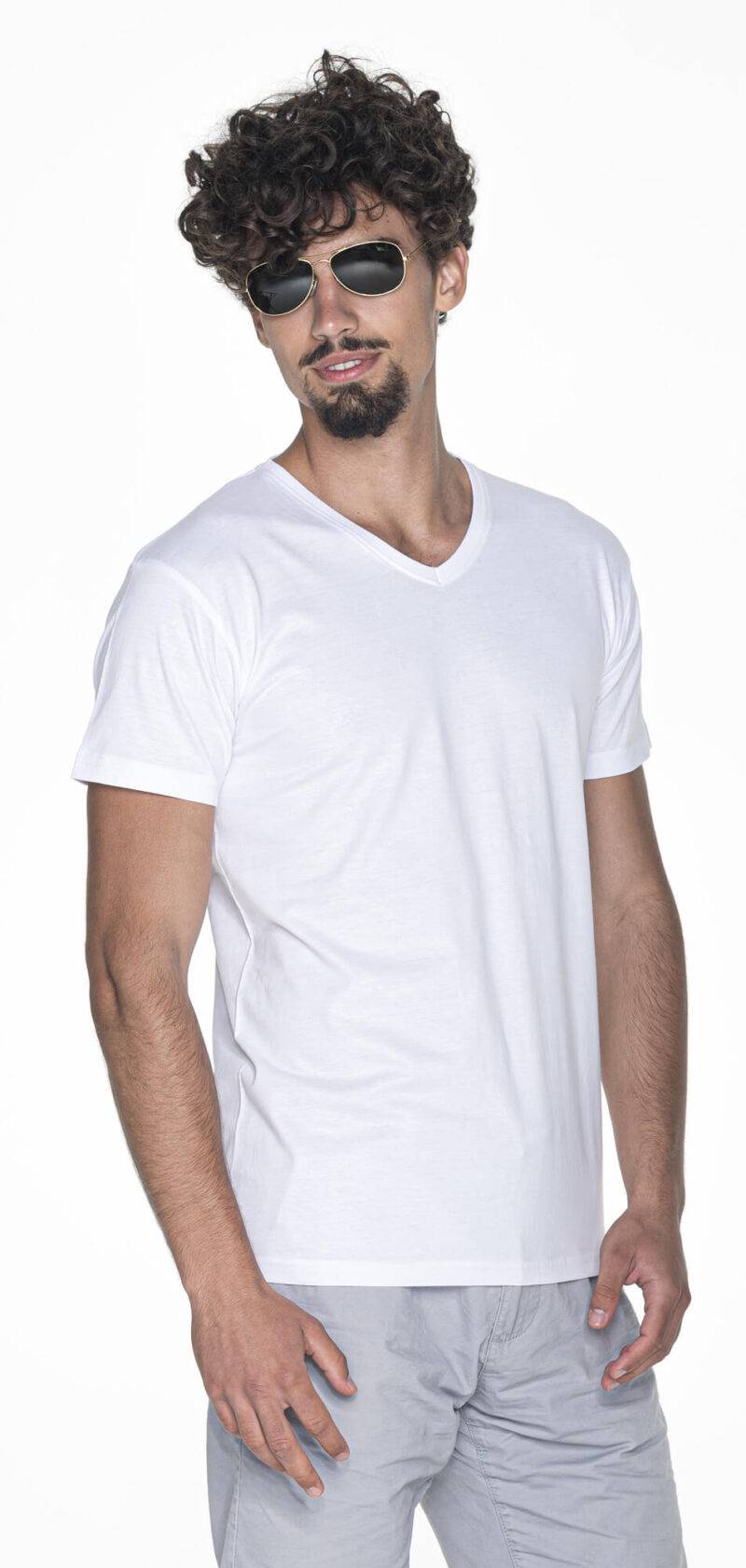 T-SHIRT V-NECK - L