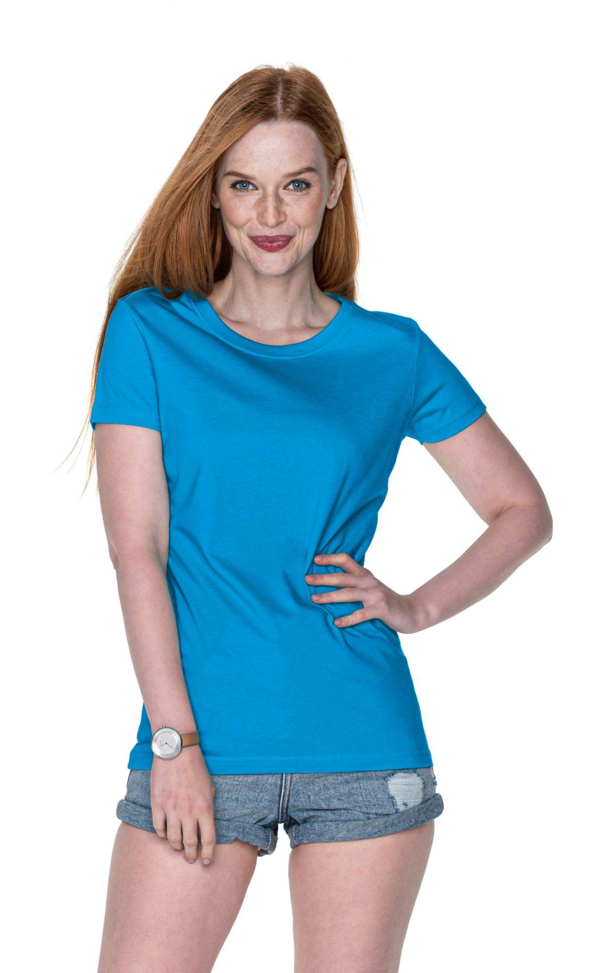 T-shirt damski geffer niebieski - S