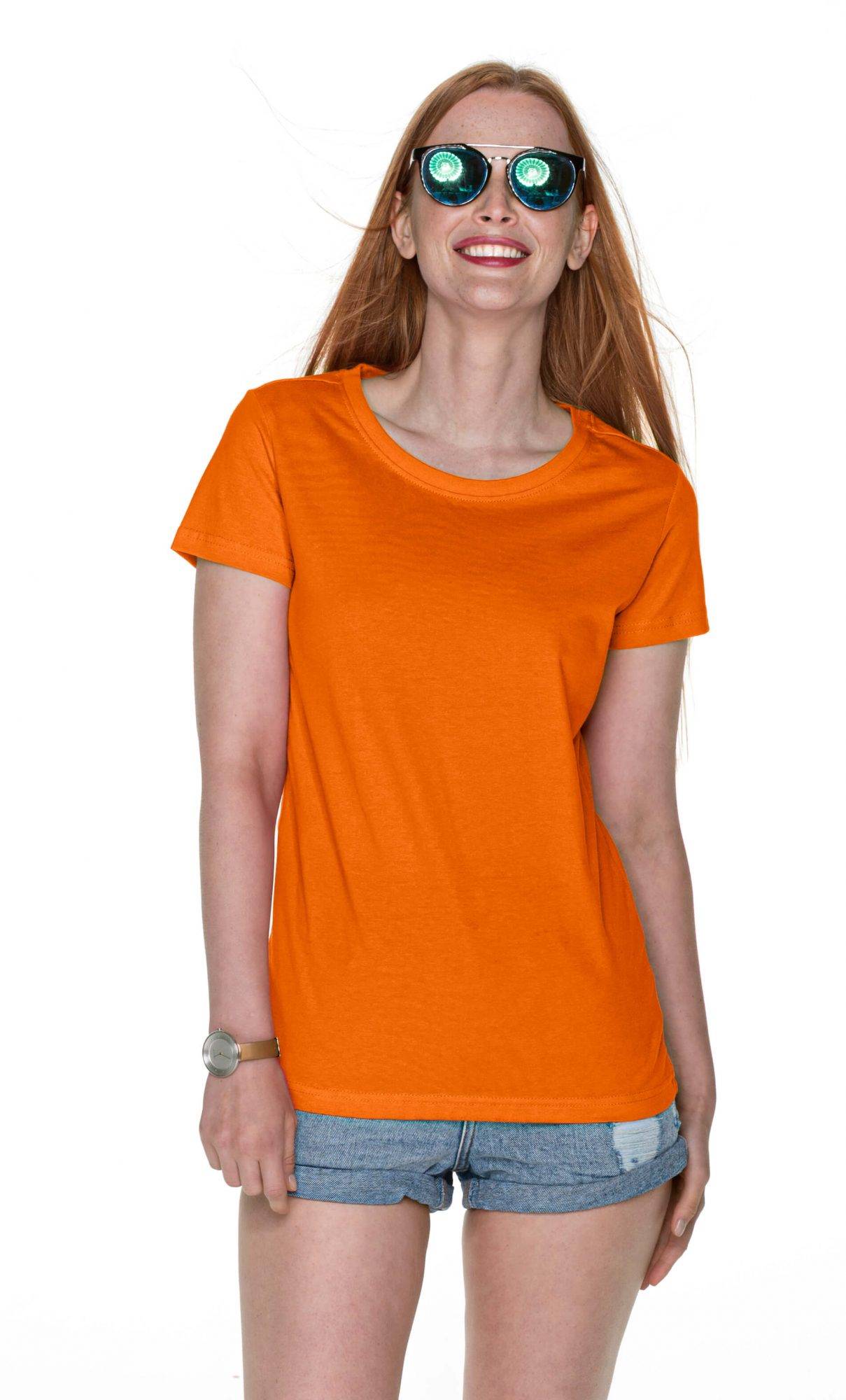 T-shirt damski geffer pomarańczowy - L