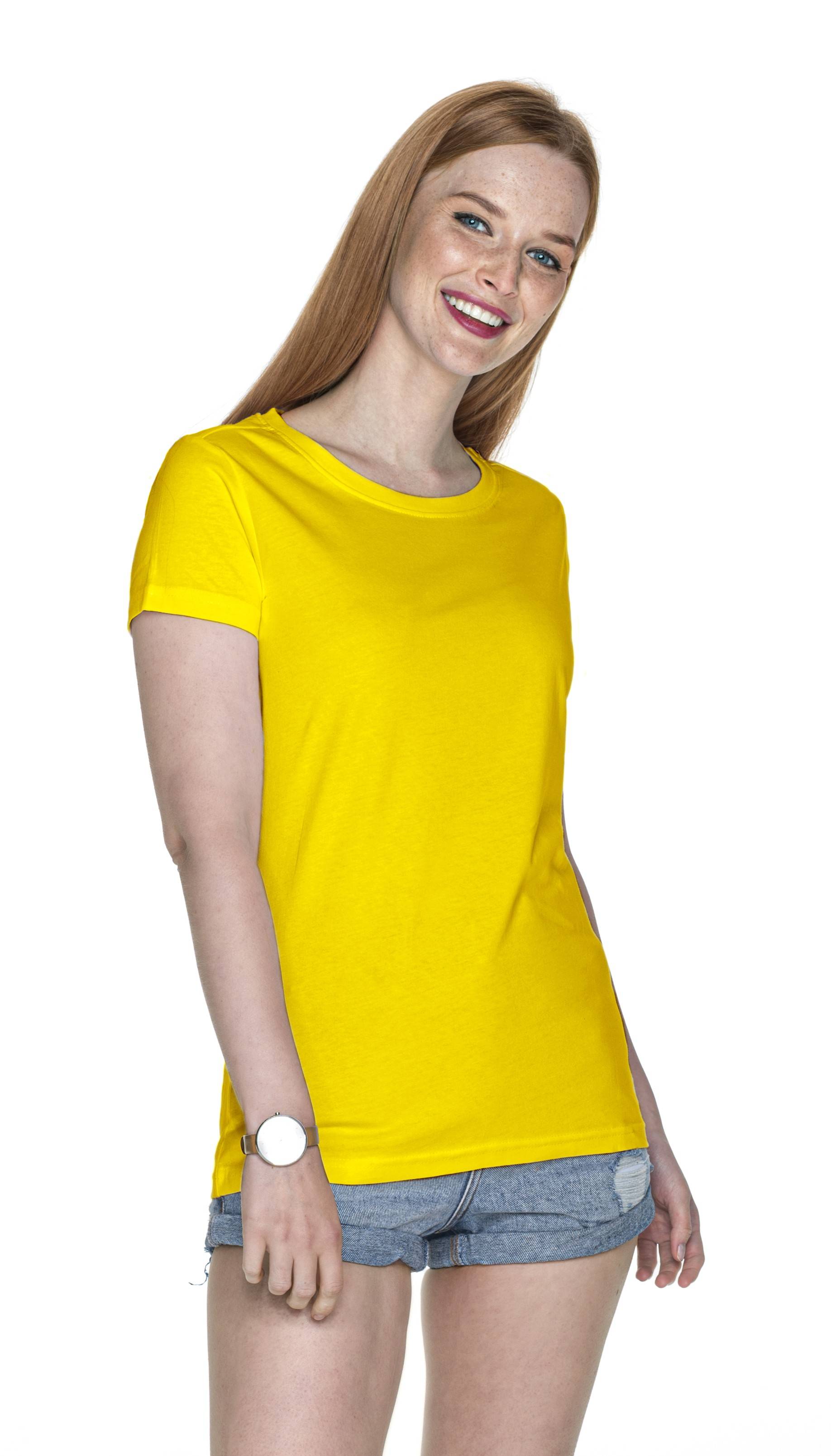 T-shirt damski geffer żółty - L